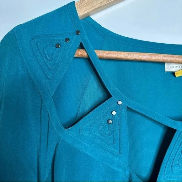 Leifsdottir Anthropologie Isosceles Cutout Drop Waist Silk Tunic Dress Size 4 - Picture 6 of 14